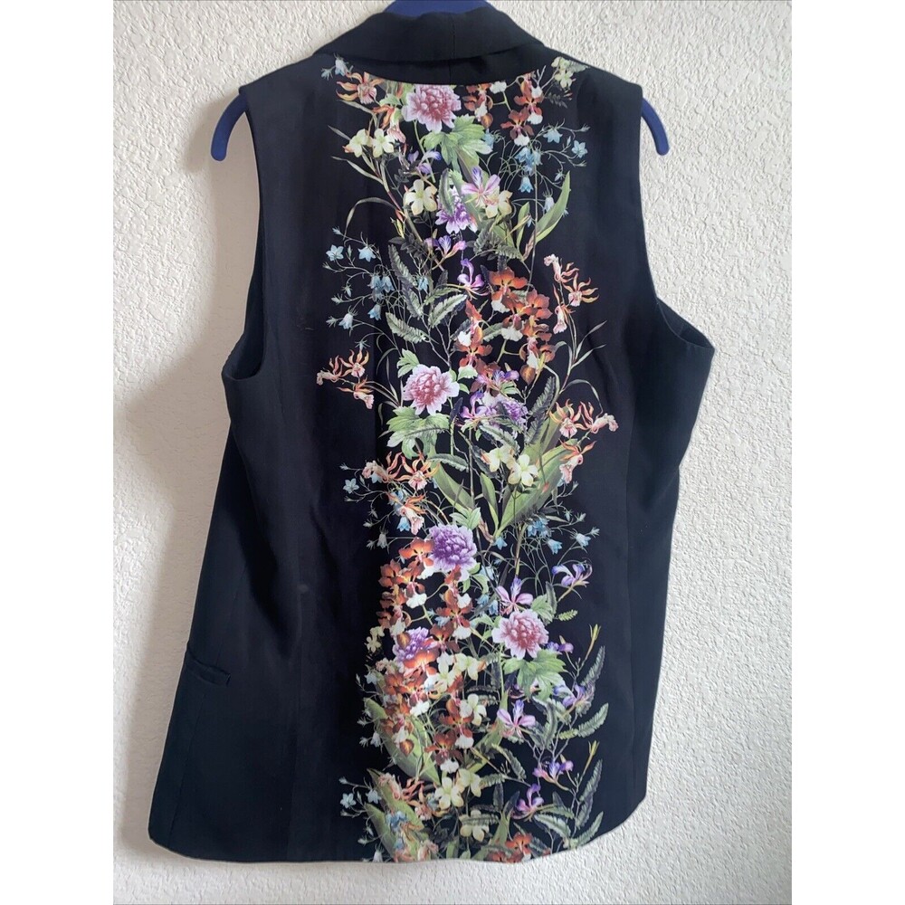 Mural Art Long Vest Floral Orchids Open Large spring Hippie boho